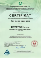 Certifikát ČSN EN ISO 14001:2016