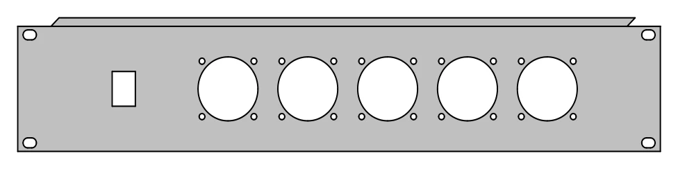 Panel pro vestavbu zásuvek 220 V – výkres